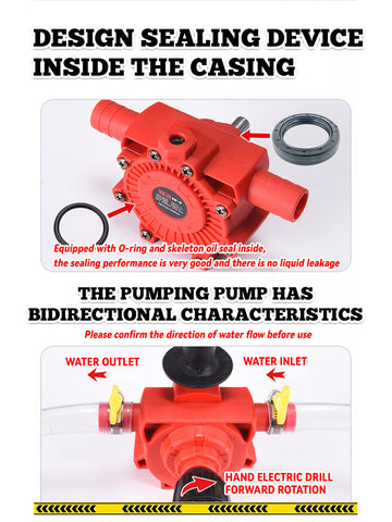 Electric Drill Drive Pump Self Priming Transfer Pumps Oil Fluid Water Pump Portable Round Shank Portable Easy Installtion Pump