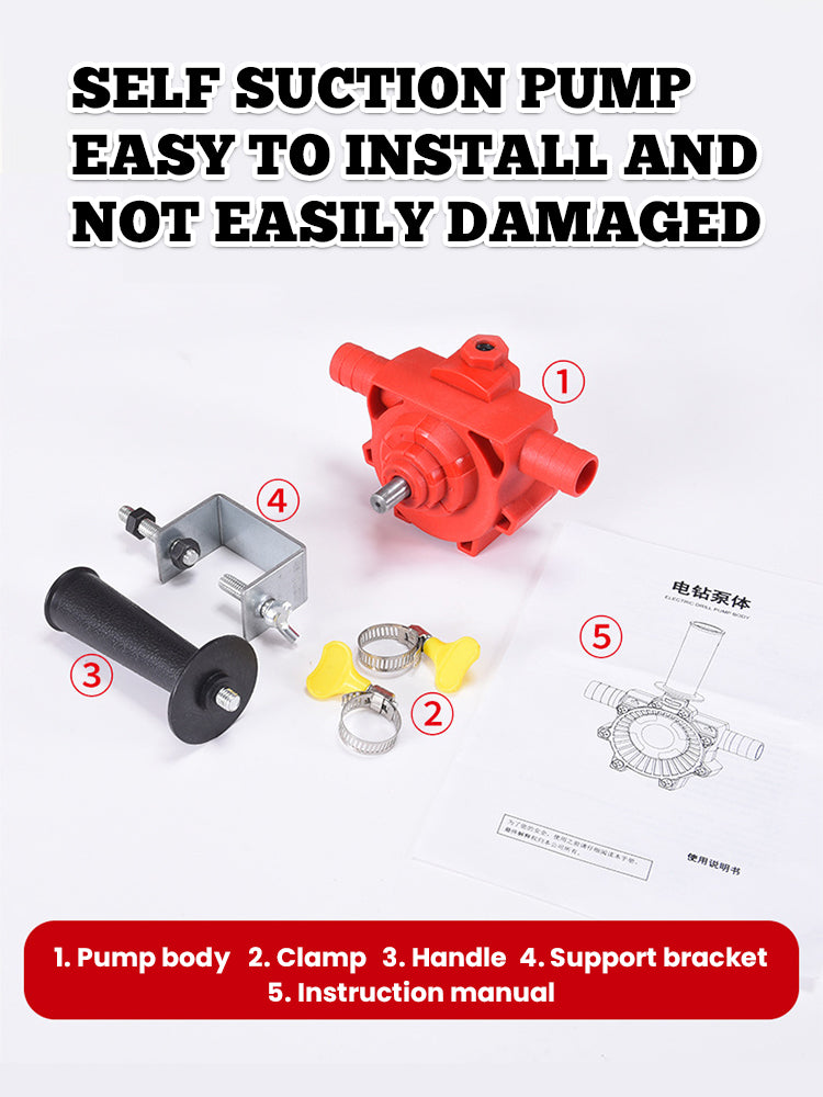 Electric Drill Drive Pump Self Priming Transfer Pumps Oil Fluid Water Pump Portable Round Shank Portable Easy Installtion Pump