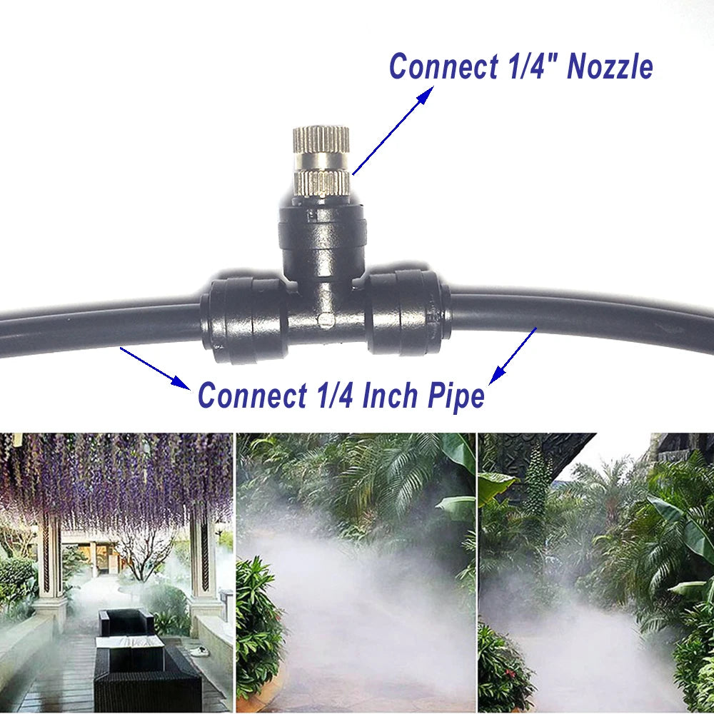 6-18M Misting Kits 12V DC Pump Spray Dust Removal System Fog Nozzles Low Pressure Atomization Humidify Cooling Watering