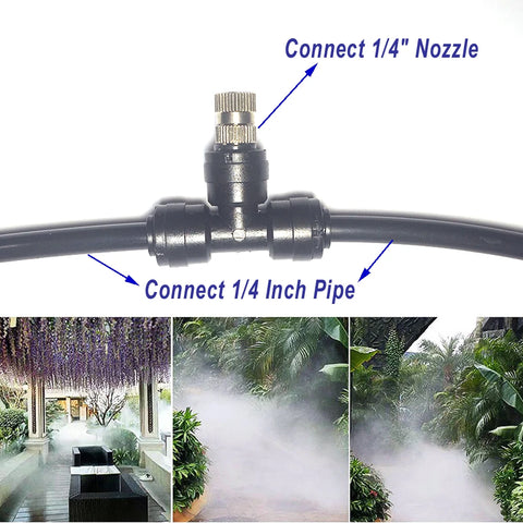 6-18M Misting Kits 12V DC Pump Spray Dust Removal System Fog Nozzles Low Pressure Atomization Humidify Cooling Watering