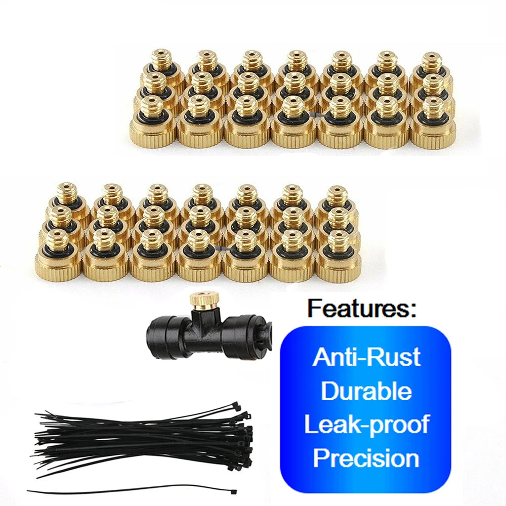 6-18M Misting Kits 12V DC Pump Spray Dust Removal System Fog Nozzles Low Pressure Atomization Humidify Cooling Watering