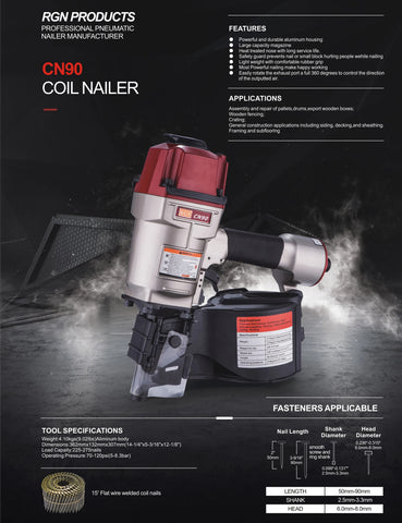 50-90mm nails Air Pallet Nailer Coil Nail Gun CN90