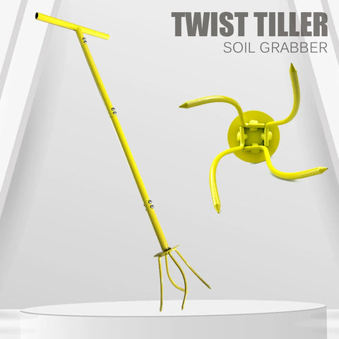Twist Tiller Soil Grabber T-handle Adjustable Height Yard Garden Manual Soil Claw Cultivator Household Planting Tool