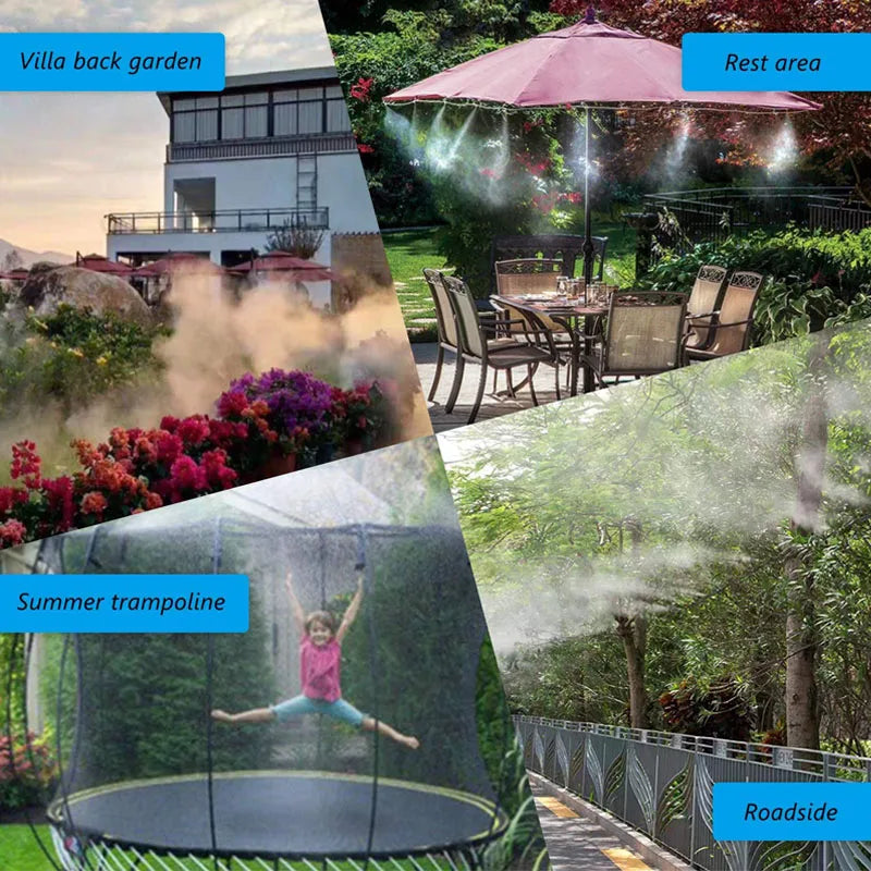 Water Mist Atomizer Electric Sprayer Misting Cooling System Garden Nebulizers Water Fog Plant Mister Nozzles