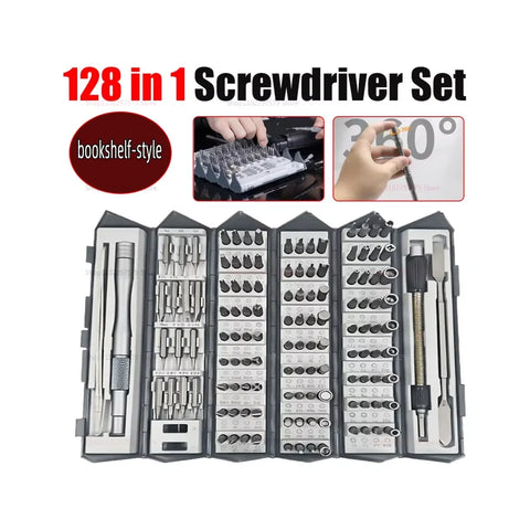 128in1 Precision Screwdriver Set for Smartphones PCs Electronics Home Appliance Repair Anti Slip Disassembly for DIY Maintenance