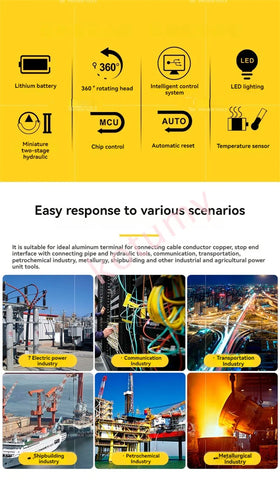 18V Lithium Battery Hydraulic Pliers Hydraulic Electric Fast Crimping Pliers Wire Terminals Crimping Cable Pliers