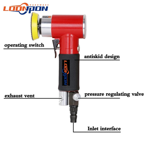 Loonpon Orbit Air Sander Mini Polisher 2"/3" Pneumatic Tools Grinding Machine Set Air Tool for Car Polishing Waxing Rust Removal