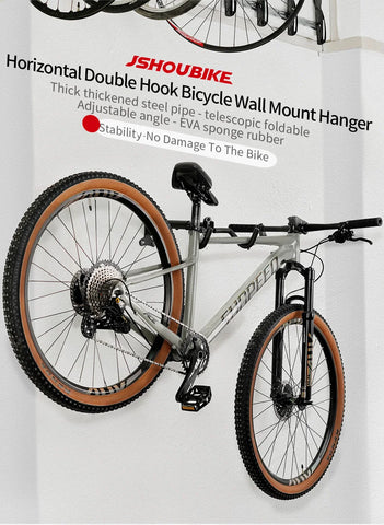 JSHOU BIKE Wall Mount Garage Bike Rack Adjustable Hanger Storage Bike Garage Home,Horizontal Bike Hook Bike Holder MTB/Road Bike