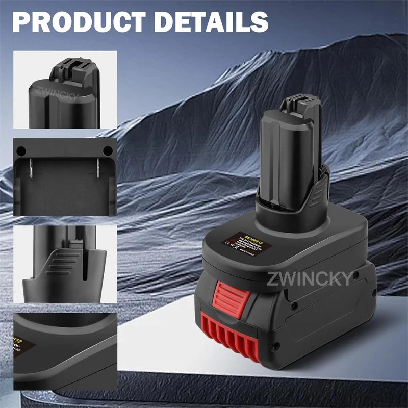 Battery Adapter For Makita/Dewalt/Milwaukee/Bosch 18V 20V Lithium Battery Convert to for Bosch 12V Cordless Power Tools