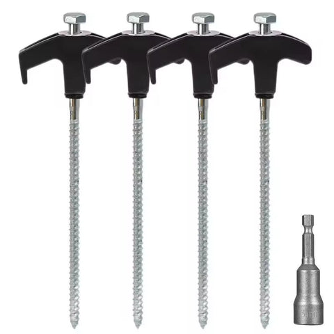 4/10pcs Outdoor Tent Ground Nail 20CM Screw Anchor Stakes Pegs For Trap Shelter Carbon Steel Hexagonal Head Camp Accessories