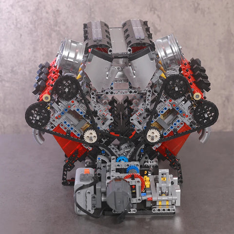 2718PCS V8 Engine Model kit Technincal Car MOC V8 Engine Supercar Model Assembly Car Building Blocks Brick Toys For Boys Gifts