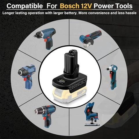 Battery Adapter For Makita/Dewalt/Milwaukee/Bosch 18V 20V Lithium Battery Convert to for Bosch 12V Cordless Power Tools