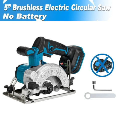 5 Inch 125MM Brushless Electric Circular Saw Hand Push Saw Multifunctional Woodworking Cuttiing Tool for Makita 18V Battery