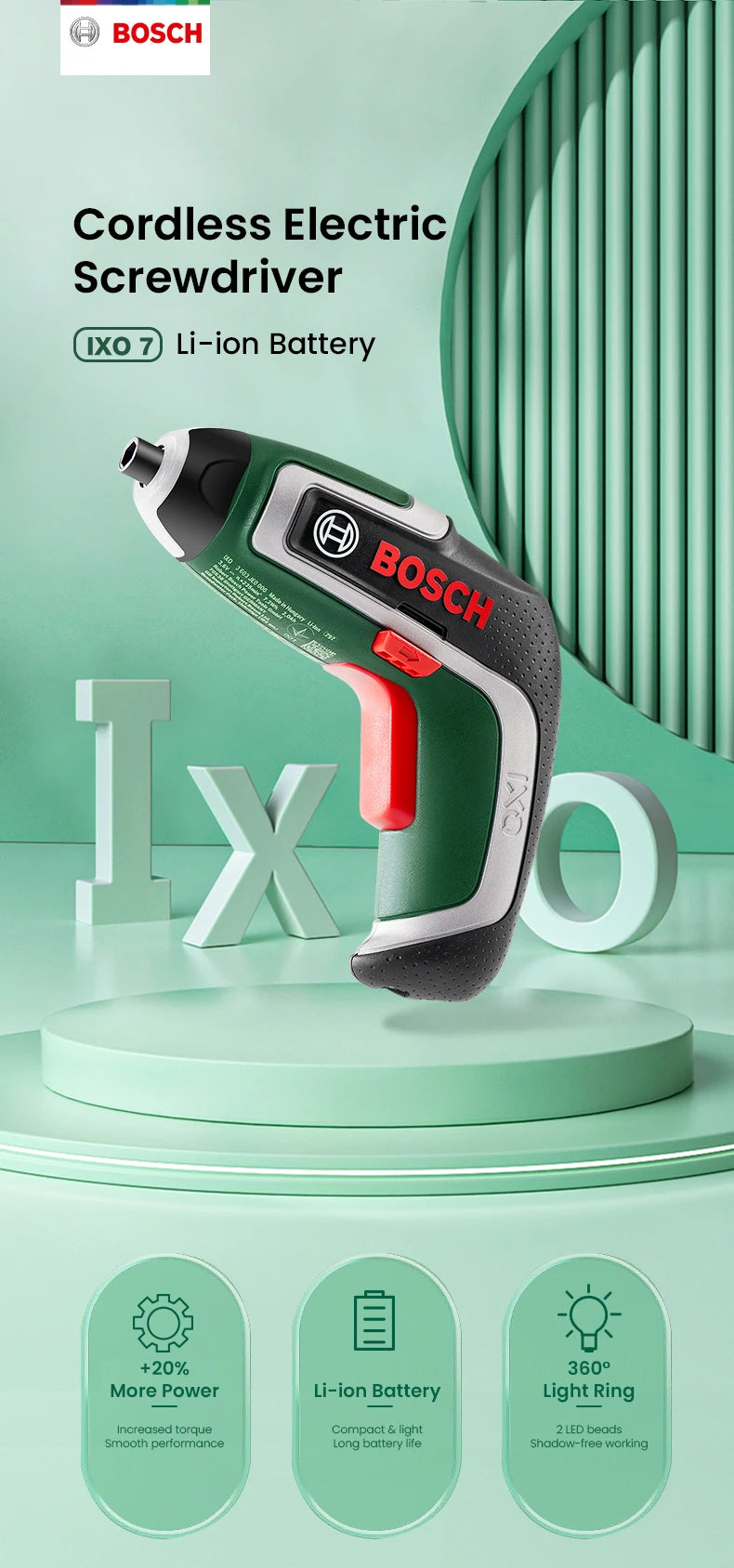 Bosch IXO 7 Cordless Electric Screwdriver Mini Electric Drill 5.5Nm 235rpm 3.6V  Rechargeable Screwdriver Power Tool