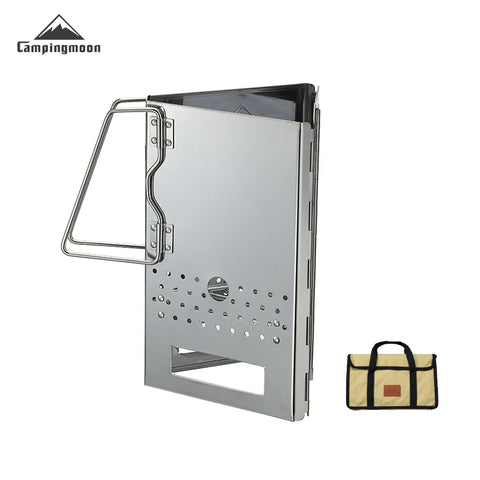 CAMPINGMOON MT-17 Foldable Portable Triangle Point Carbon Stove Fire Stove Barbecue Stainless Steel Camping Firewood Stove