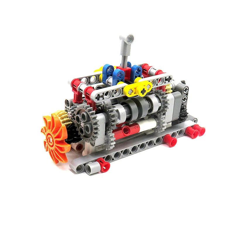 6-Speed Gearbox Model Kit - MOC Technical Building Blocks for DIY Cars - Compatible Transmission Engineering Toy with Gears