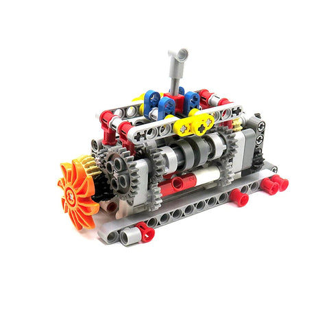6-Speed Gearbox Model Kit - MOC Technical Building Blocks for DIY Cars - Compatible Transmission Engineering Toy with Gears