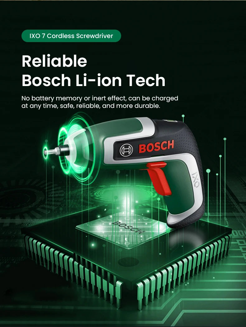 Bosch IXO 7 Cordless Electric Screwdriver Mini Electric Drill 5.5Nm 235rpm 3.6V  Rechargeable Screwdriver Power Tool