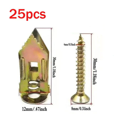25/50/100Pcs Self Tapping Screws Self Drilling Anchors Screws Drywall Anchors Easy Application for Gypsum Plasterboard Dowel