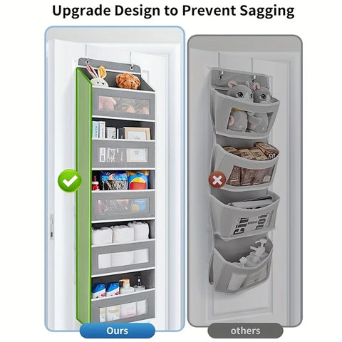 5-Shelf Hanging Storage Organizer - Behind Door, Anti-Tilt, 5 Large Capacity Pockets, Suitable for Bedroom, Bathroom