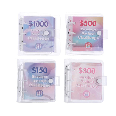 Money Saving Binder $150/300/500/1000 Savings Challenge Binder Mini Binder Cash Budget Storage Book Envelope Savings Notebook
