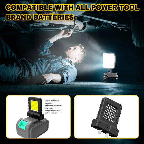 Lithium-Ion Battery Work Light Portable Long-Lasting Strong Light Supply Lighting Work Power Tool Battery Lighting Work Light