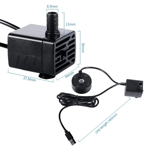 Practical USB 5V Water Pump Mist Maker LED Lights Mini Mister Fog Machine, Indoor Fountain Garden Pond Water Fogger Atomizer Whi
