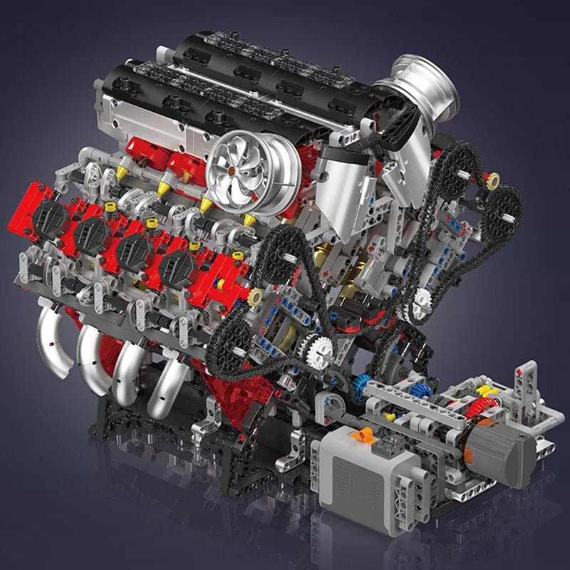 2718PCS V8 Engine Model kit Technincal Car MOC V8 Engine Supercar Model Assembly Car Building Blocks Brick Toys For Boys Gifts