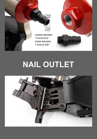 CN55 Pneumatic Nailer Gun CN57 Air Coil Nailer 57mm Nailes for Fencing Framing Roof Pallets Nail Gun Decorate Board Production