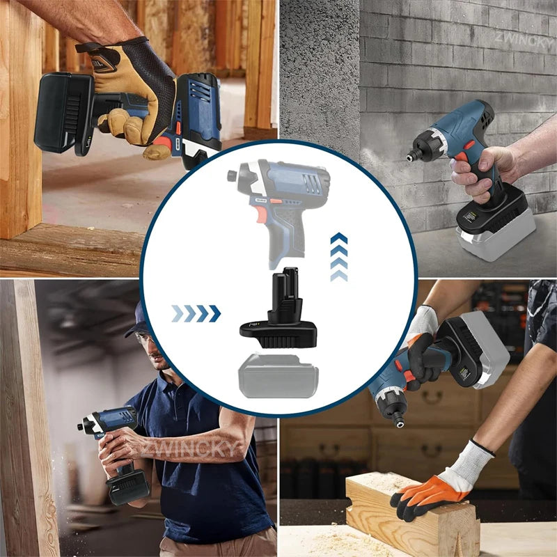 Battery Adapter For Makita/Dewalt/Milwaukee/Bosch 18V 20V Lithium Battery Convert to for Bosch 12V Cordless Power Tools