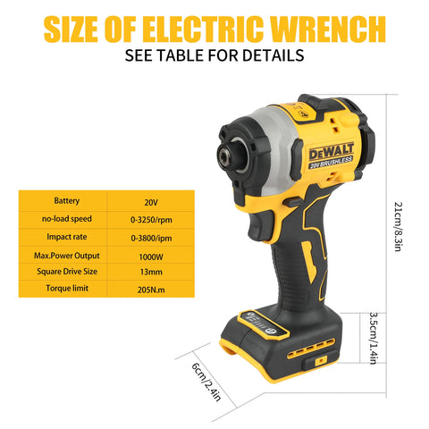 Dewalt 850 Screwdriver20V Brushless Lithium Battery Electric Screwdriver 3 Gears Adjustment High Torque High Impact withLEDLight
