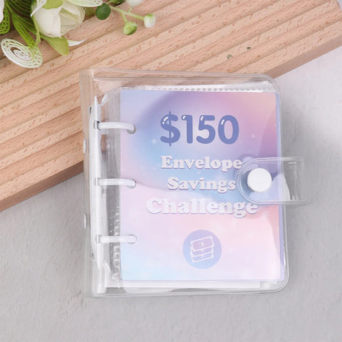 Money Saving Binder $150/300/500/1000 Savings Challenge Binder Mini Binder Cash Budget Storage Book Envelope Savings Notebook