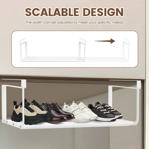 Adjustable Shoe Rack Hanging Under Cabinets Clothes Shoe Storage Shelf Expandable Household Retractable Organizer