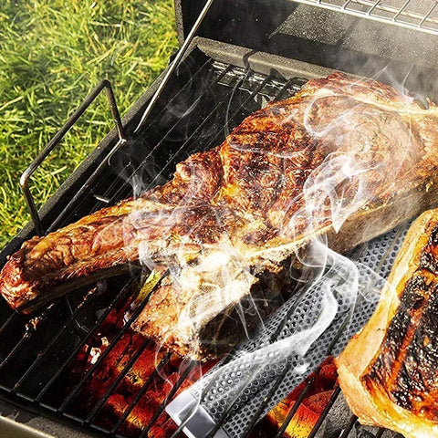 6/12 inch BBQ Stainless Steel Smoker Grill Tube Perforated Mesh Filter Gadget Pellet Smoking Generator Hexagon Spice Smoked Box