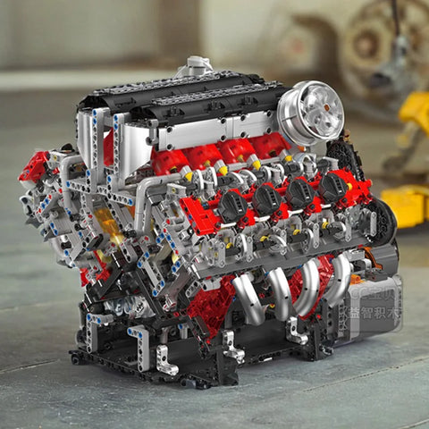 2718PCS V8 Engine Model kit Technincal Car MOC V8 Engine Supercar Model Assembly Car Building Blocks Brick Toys For Boys Gifts