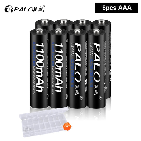 PALO AA and AAA Rechargeable Batteries 3000mAh NI-MH AA Battery LR6 1100mAh AAA LR3+LCD USB USB Charger for 1.2V AA AAA Battery
