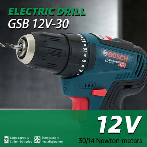 Bosch GSB-12-V30 Electric Drill DIY Professional Heavy Duty Cordless Driver Multifunctional Household Electric Screwdriver