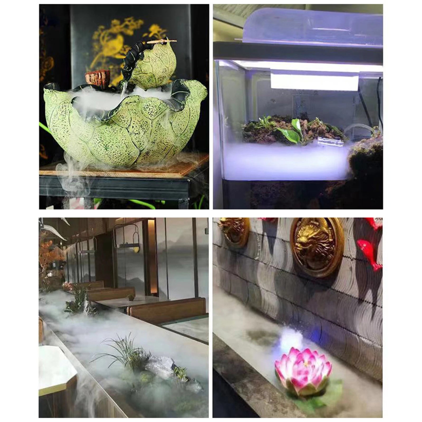Halloween Mist Maker LED Pumpkin Light Mist Fountain Pond Fogger Machine Atomizer  Smart Control Mister with 12 colorful lights