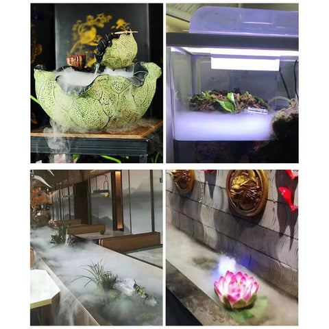 Halloween Mist Maker LED Pumpkin Light Mist Fountain Pond Fogger Machine Atomizer  Smart Control Mister with 12 colorful lights