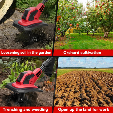 ONEVAN 4000W Electric Tiller Cultivator Portable Grass Trimmer Cordless Garden Soil Turning Prunning Tool For Makita Battery Pin
