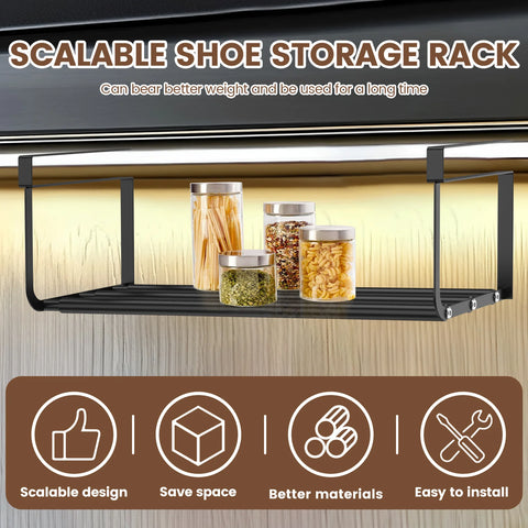 Adjustable Shoe Rack Hanging Under Cabinets Clothes Shoe Storage Shelf Expandable Household Retractable Organizer