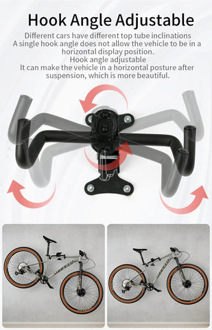 JSHOU BIKE Wall Mount Garage Bike Rack Adjustable Hanger Storage Bike Garage Home,Horizontal Bike Hook Bike Holder MTB/Road Bike