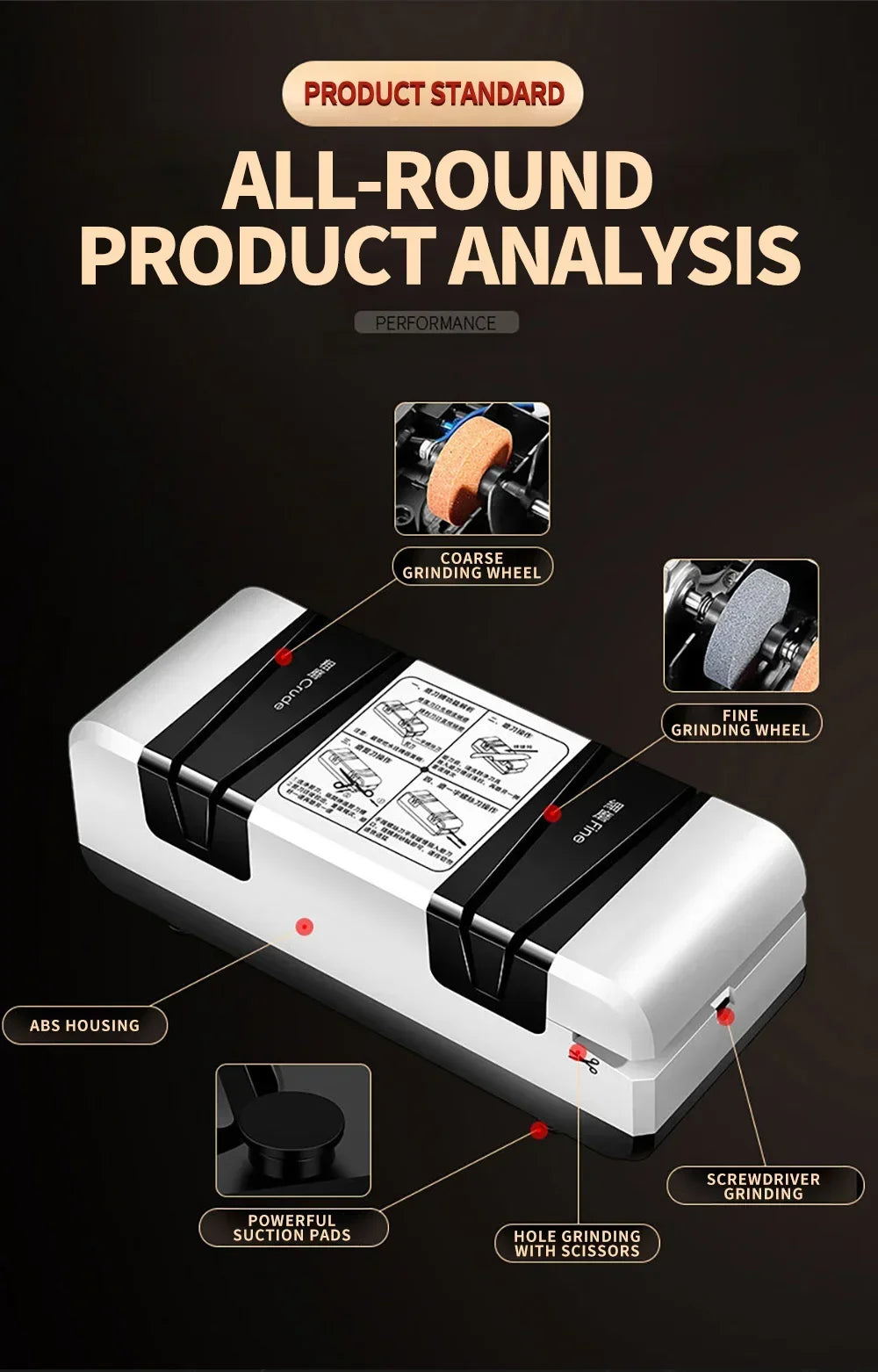 Electric Knife Sharpener Multi-function Automatic Cut Sharpener for Slotted Screwdrivers Scissors Knives Electric Fast Sharpener