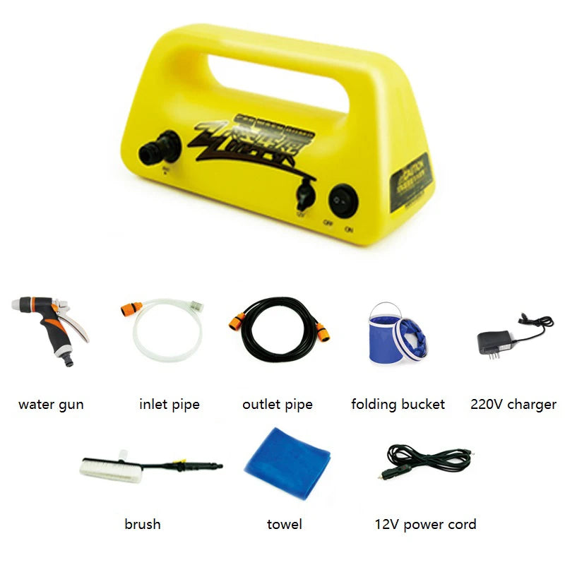 Portable Rechargeable Lithium Battery Water Gun, Wireless Vegetable Washing Machine Vehicle, 12V High Pressure Water Pump