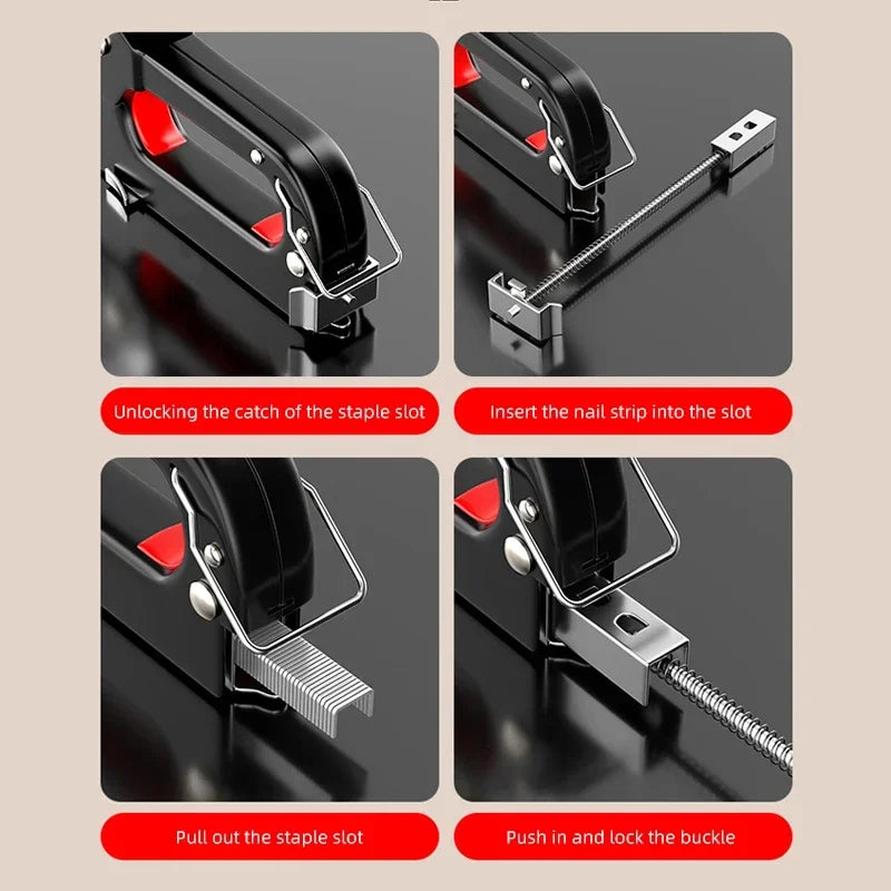 4-in-1 Manual Nail Gun Tool Durable Air Nailer for DIY, Home Decoration, Camping & Industrial Use