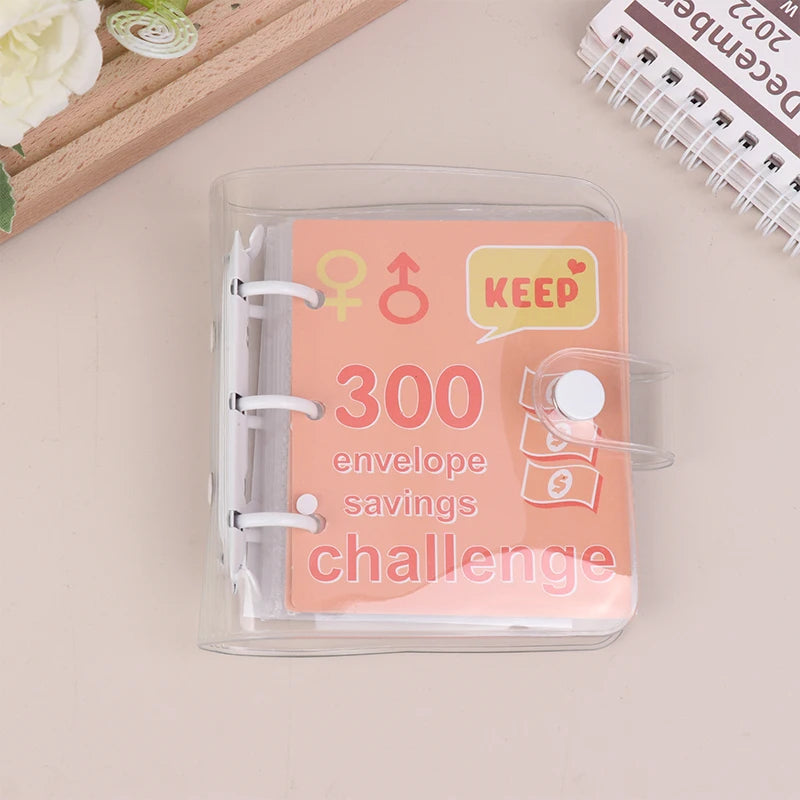 Money Saving Binder $150/300/500/1000 Savings Challenge Binder Mini Binder Cash Budget Storage Book Envelope Savings Notebook