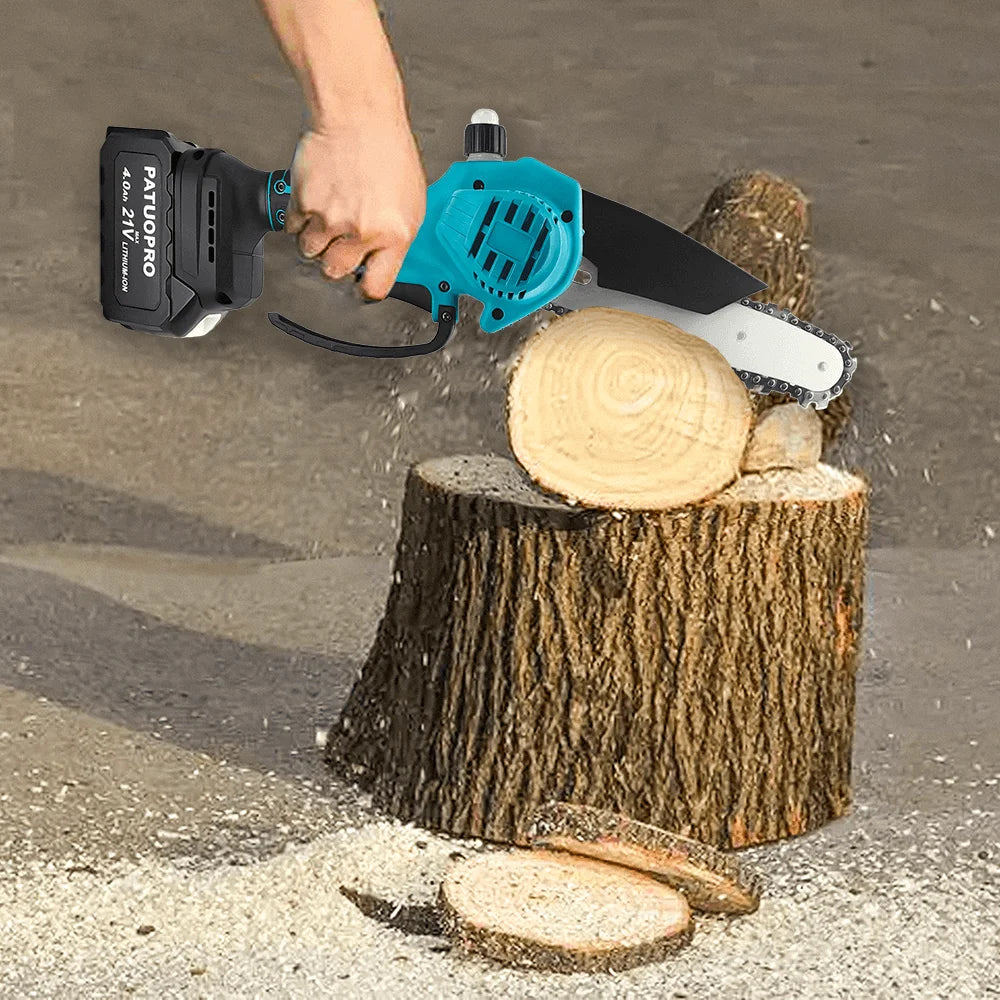 6inch Brushless Electric Chain Saw Cordless Portable Tree Branch Logging Chainsaw Woodworking Garden Tool For Makita 18V Battery