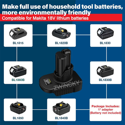 Battery Adapter For Makita/Dewalt/Milwaukee/Bosch 18V 20V Lithium Battery Convert to for Bosch 12V Cordless Power Tools