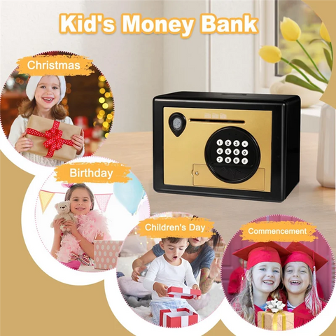 ABGI-Piggy Bank Money Box ,Electric Fingerprint Password Money Saving Box ,Coin Bank Money Safe Atm Machine Gift For Kids