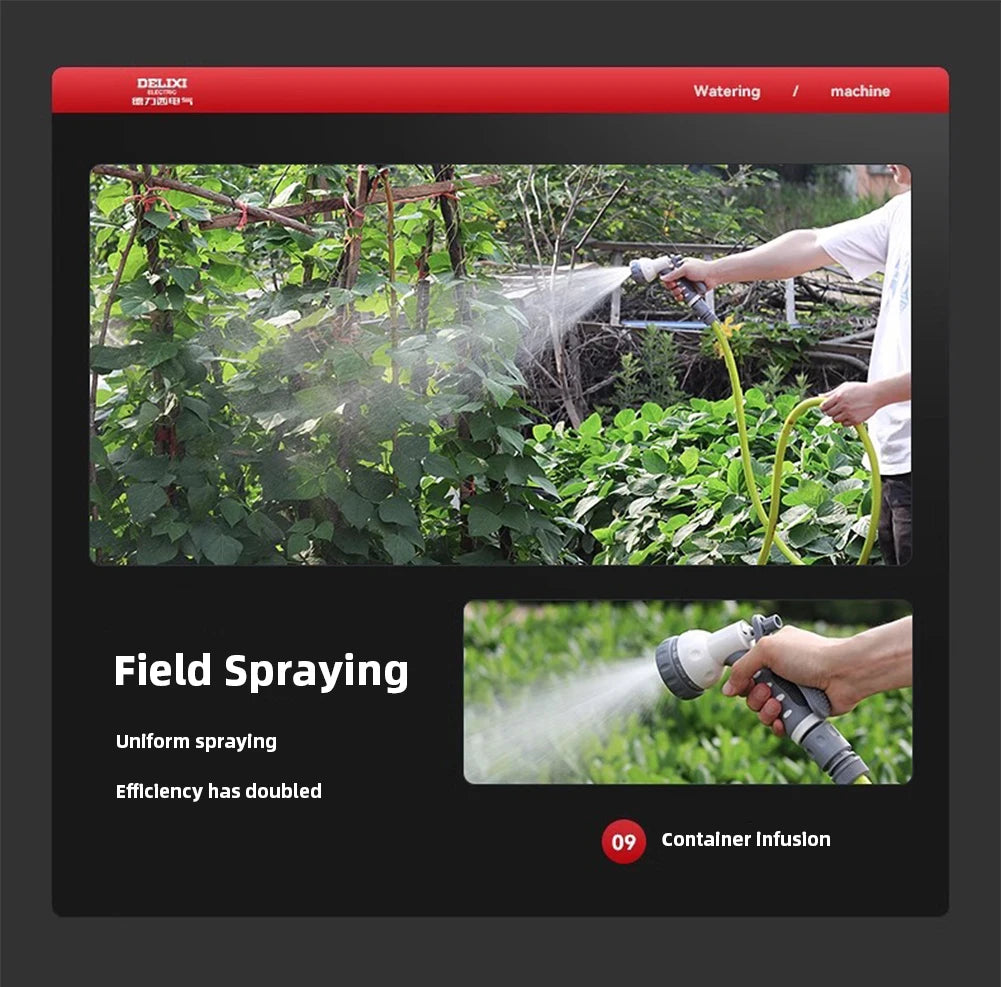 Portable Rechargeable Watering Machine Outdoor Lithium Battery Dual-core Water Pump Rural Watering Vegetable Garden Supplies